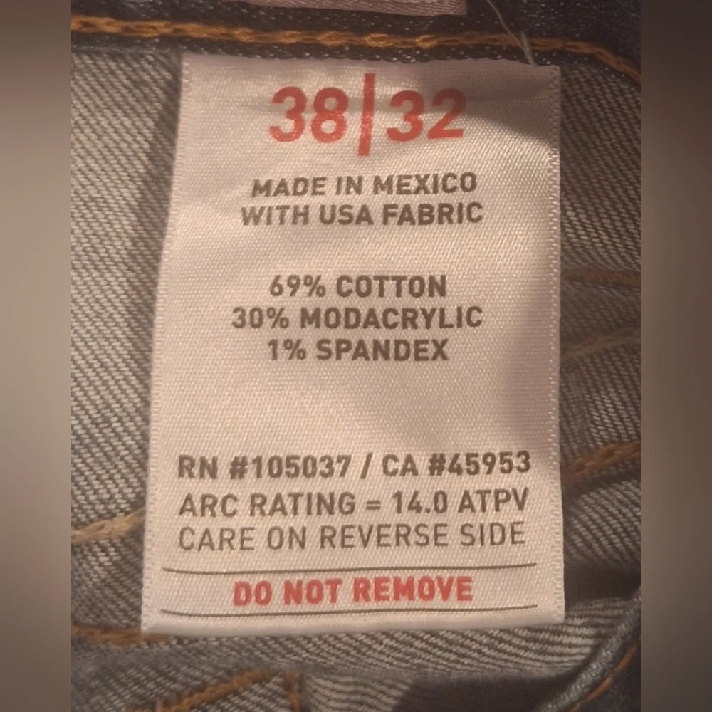 Ariat FR M4 Boot Cut 38 X 31.5 Low Rise Jeans Whiskered Faded